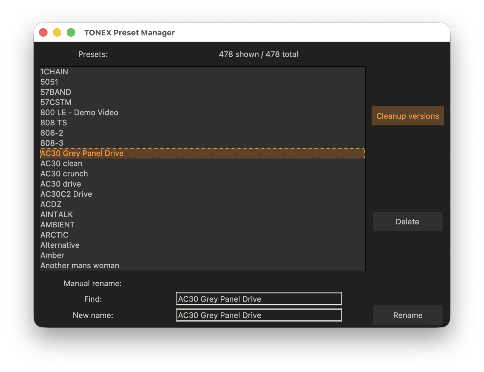 TONEX De-Duplicator interface